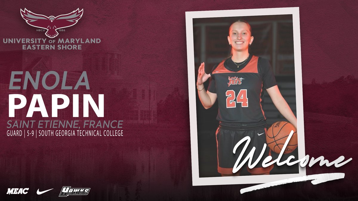 🏀 THE UNIVERSITY OF MARYLAND EASTERN SHORE OFFICIALLY WELCOMES GUARD ENOLA PAPIN TO THE HAWK WOMEN'S BASKETBALL PROGRAM 🏀

#HawkPride | #SoarAboveandBeyond