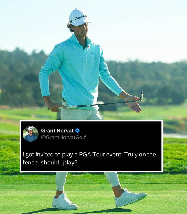 🚨😲⛳️ #NEW — YouTube Mega Star Grant Horvat revealed that he’s received an invite to play The Barracuda Championship this July but isn’t sure if he will tee it up.