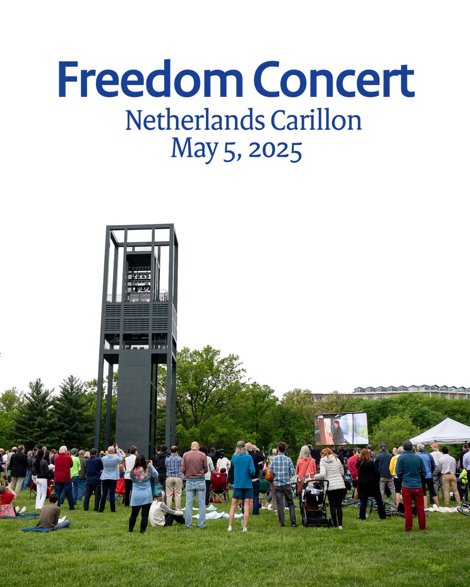 NLintheUSA's tweet photo. Join us for the #FreedomConcert 2025 at the Netherlands Carillon. This year's concert marks a milestone -80 Years of Freedom- and promises an inspiring blend of music, history, & celebration. The event takes place on the Netherlands' Liberation Day.
-> https://t.co/jyllmdRsrt https://t.co/CtighiJfZY
