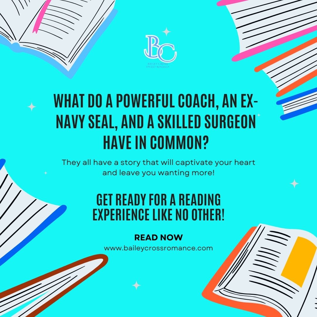 BaileyCrossRead's tweet photo. What do a coach, a surgeon, and an ex-Navy SEAL have in common? 🔥 They all star in stories that’ll steal your heart and keep you hooked ‘til the last page. 

👉 Click here: https://t.co/cBbeh22W5B? https://t.co/8efetQ0mcS
