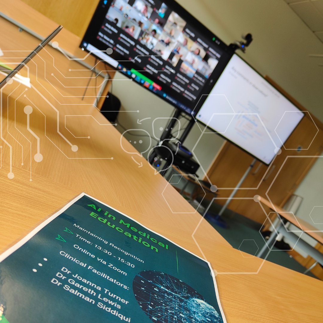 _NIMDTA's tweet image. Our #FacultyDevelopment team held another packed 'AI in Medical Education' online course this afternoon for our amazing #RecognisedTrainers from across NI.

Included:
Fundamentals of AI in Medicine
Ethical and Legal Considerations.
AI tools in Scenarios
and much more 🙌

#NIMDTA