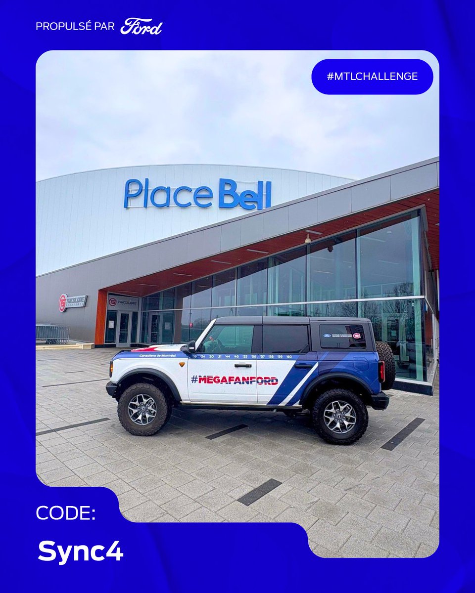 megafanford's tweet image. BILLETS GRATUITS - Défi Montréal x @FordCanada !

Le 16 avril marque le dernier match de la saison régulière ! Envie d’y assister ? Venez nous retrouver entre 12h et 13h pour tenter de gagner des billets. N’oubliez pas le mot de passe du jour : Sync4.

📍 1950 Claude-Gagné, Laval