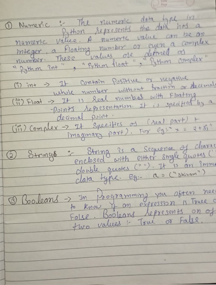 _init_shivam_'s tweet photo. #Day2 of #100DaysOfCode learning #python from @yu_angela
Today I studied #datatypes and different types of errors , #typeConversions and at last created a #tipcalculator as a project. https://t.co/IT7MvvI05G