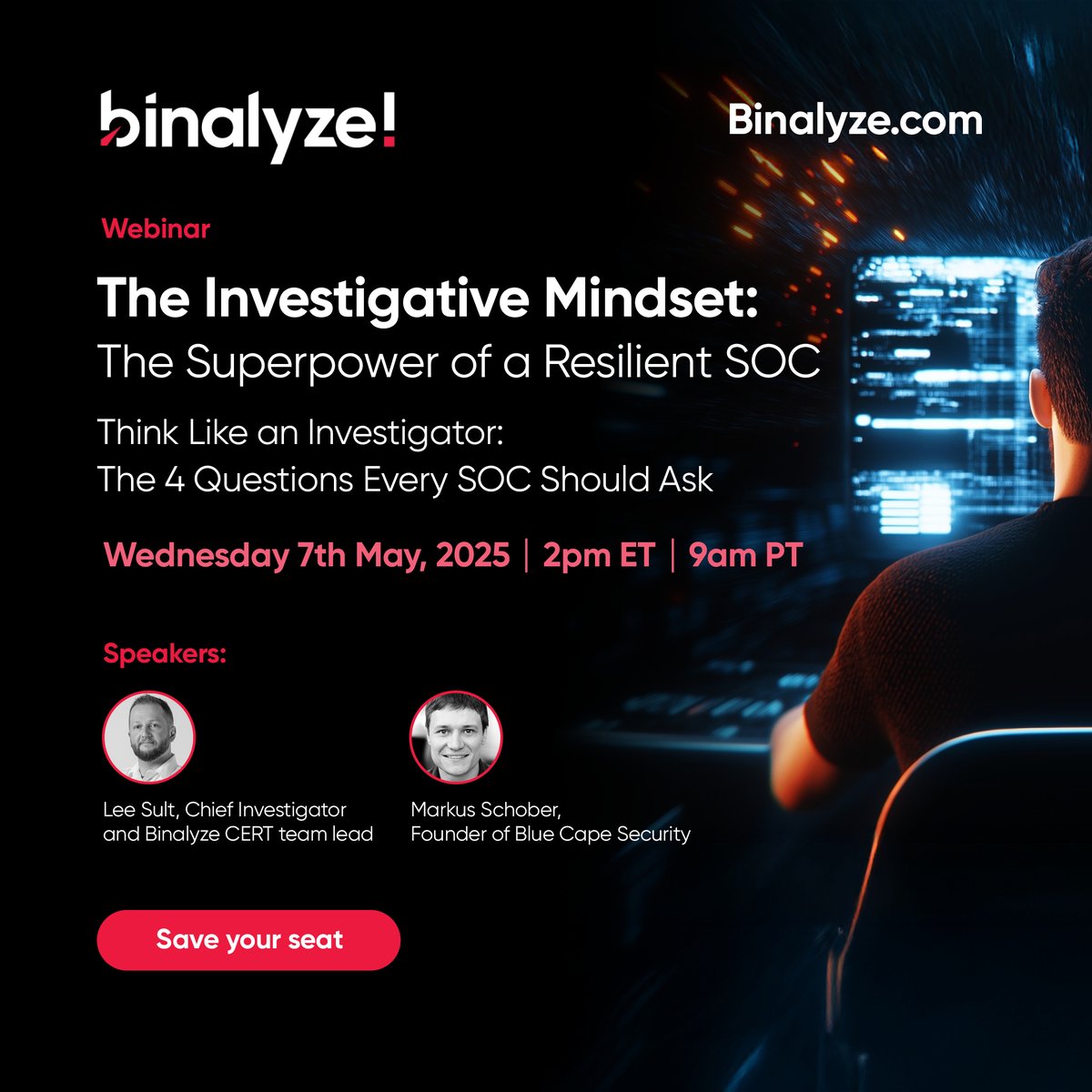 Finally. The session your SOC has been waiting for.
Learn how to shift from reactive to resilient with the 4 questions every SOC should be asking.
🧠 Think like an investigator.
🗓️ May 7 | 2 PM ET | 8 PM CEST
👉 ow.ly/cXXp50VBKt0