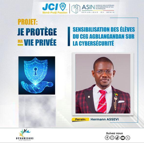 CodjoHermann's tweet photo. Un grand merci à la JCI Sèmè-Podji Passion et à l'#ASIN ! J'ai eu l'honneur de parrainer l'activité "Je protège ma vie privée" au CEG AGBLANGANDAN. Nous avons sensibilisé les élèves au #cyberharcèlement, à la #cybersécurité, et à l'utilisation responsable du numérique. Join JCI ! https://t.co/uusiHyiHtR