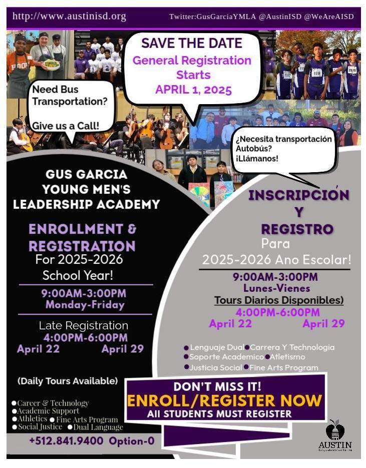 This is Gus Garcia YMLA coming to you with after-hours registration dates! Normally we are open for registrations from 8am - 3pm. But on April 22nd and April 29th we will be open from 4pm - 6pm for anyone who is unable to come during the workday. LMK if you have questions!