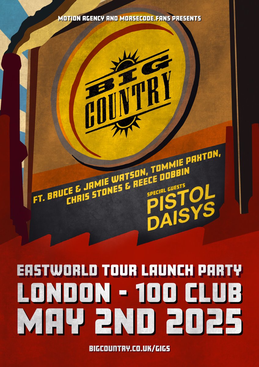 Big Country (@bigcountryuk) on Twitter photo We invite you to join us on the 2nd of May for a special ultra-exclusive party at the <a href="/100clubLondon/">The 100 Club</a> to launch our world tour!
Don't miss out, there's limited tickets available at:
seetickets.com/event/big-coun…
#BigCountry #Eastworld #100clublondon #launchparty #WorldTour We invite you to join us on the 2nd of May for a special ultra-exclusive party at the <a href="/100clubLondon/">The 100 Club</a> to launch our world tour!
Don't miss out, there's limited tickets available at:
seetickets.com/event/big-coun…
#BigCountry #Eastworld #100clublondon #launchparty #WorldTour