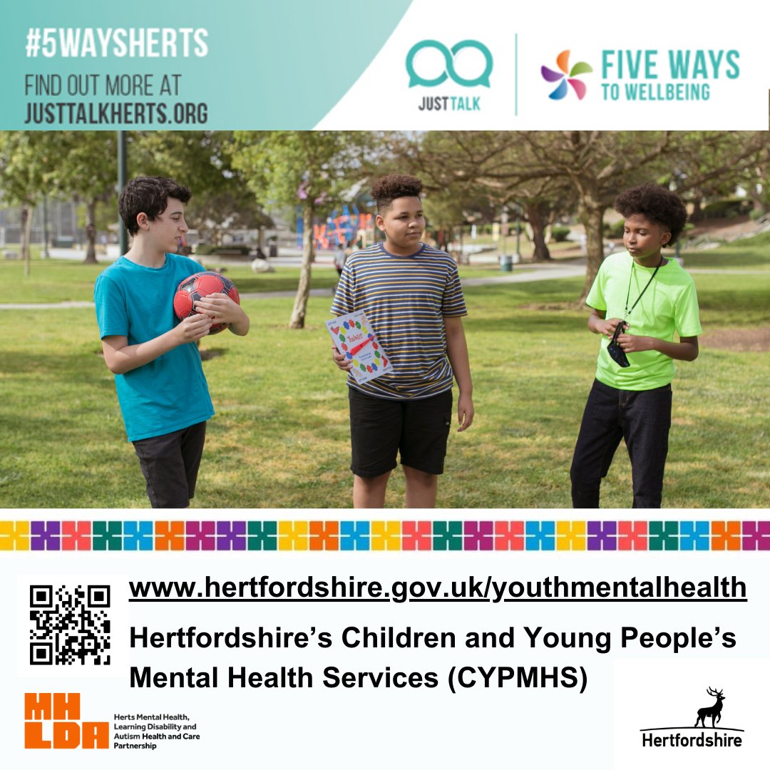 Put spring in young people’s steps by encouraging them to go out in the fresh air! Being outside feels good, helps cut stress levels &amp; lift their mood. Find low-cost ideas for getting them more active at Just Talk Herts: buff.ly/3KGqB1Z #JustMoveIt StressAwarenessMonth