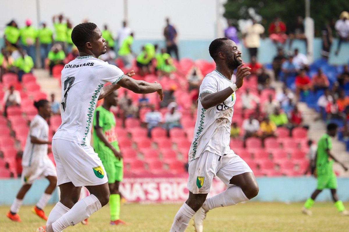 GoldStarsSc's tweet photo. ⏰ || 40’

Bechem United FC 0️⃣—1️⃣ Bibiani GoldStars SC
⚽️32’ Ronald Frimpong 

#GhanaPremierLeague #bechemgoldstars #Midweekaction https://t.co/bWe5zH7cmL