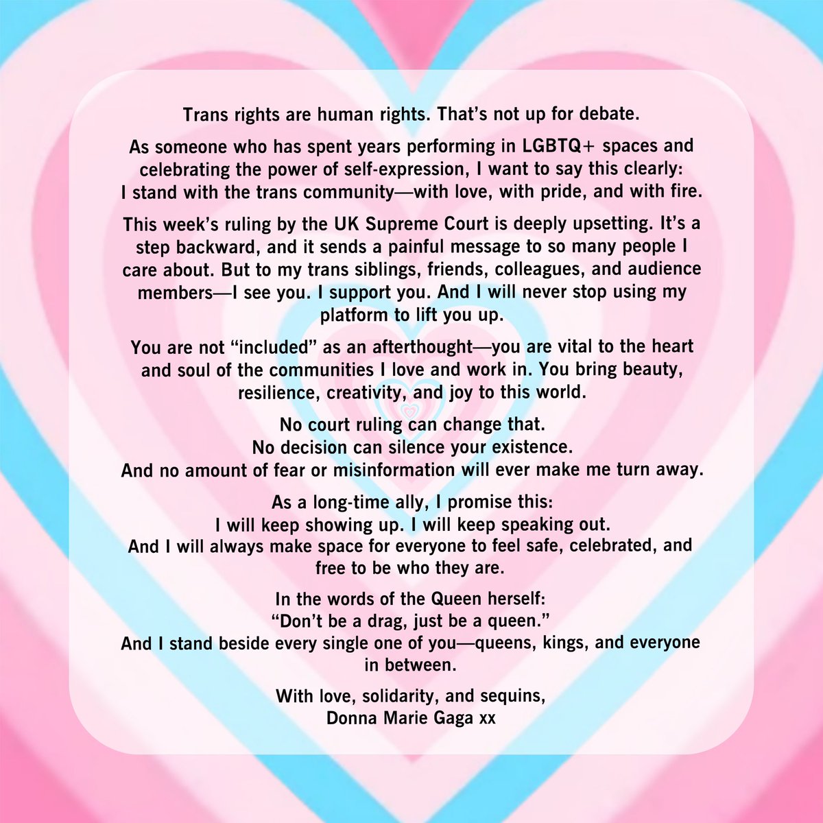 #TransRightsAreHumanRights #TransWomenAreWomen #IStandWithTransPeople #ProtectTransLives #SupportTransJoy #TransIsBeautiful #TransAlly #LGBTQAlly #NoOneLeftBehind #EqualityForAll #BornThisWay #AllyWithPride #InclusionMatters #StandUpSpeakOut #LoveIsLove