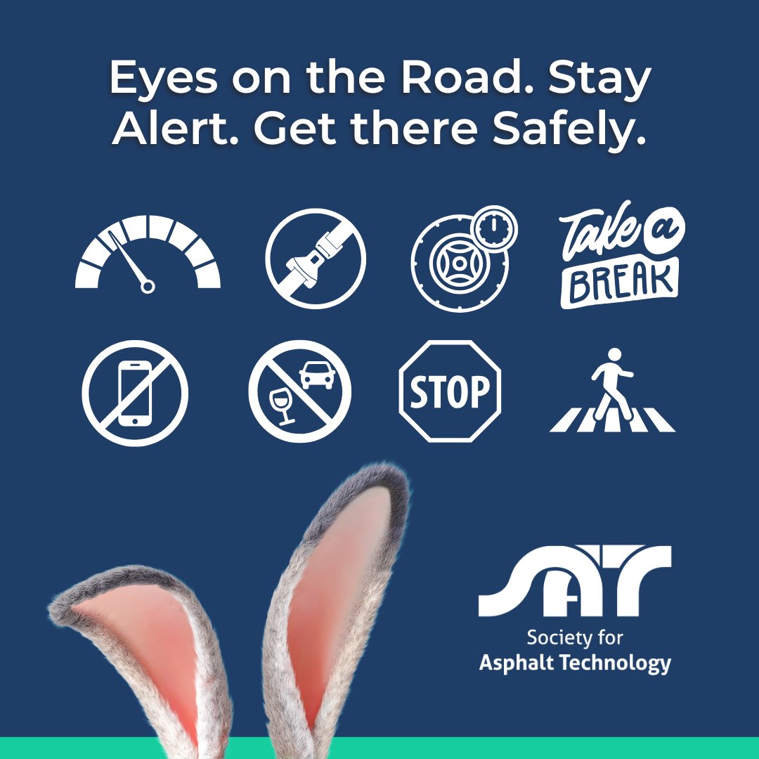 #EasterWeekend is almost here! SAT’s mandate is to work with the asphalt industry to improve road safety through enhanced materials &amp; best practices. Ultimately, it's the road users who benefit most. That’s all of us! This #Easter, partner with us in prioritising #RoadSafety.