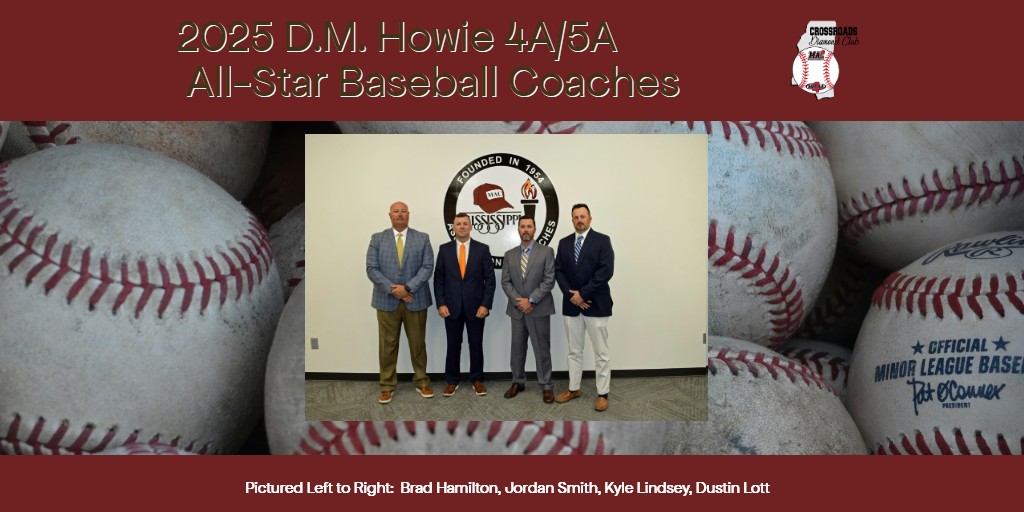 ⭐️ Congratulations, 2025 Crossroads Diamond Club D.M. Howie 4A/5A Baseball All-Stars!
📆 Wednesday, May 28
📍Milton Wheeler Field (William Carey)
⏰ 6 PM