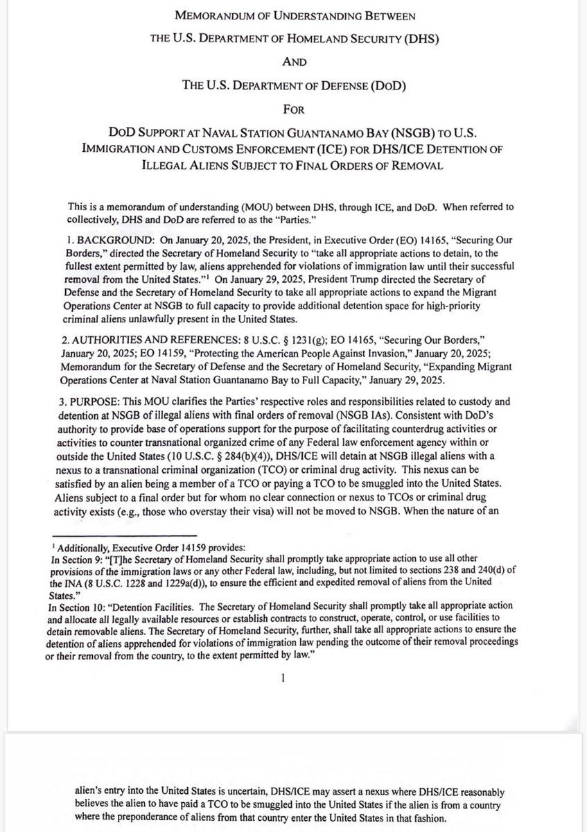 camiloreports's tweet photo. EXCLUSIVE — A government memo obtained by CBS News shows the Trump administration gave officials broad discretion to decide who to detain at Guantanamo Bay, allowing them to send non-criminal migrants there, despite a vow to hold “the worst” at the base.
https://t.co/9T4E8QejA1 https://t.co/x73mUoWvSz