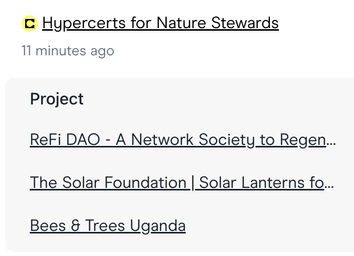 0xj4an's tweet photo. Submitting some donations in @gitcoin #Hypercerts Round to @ReFiDAOist @Solar_FND @bees_hope https://t.co/EyBFZ0GPXE