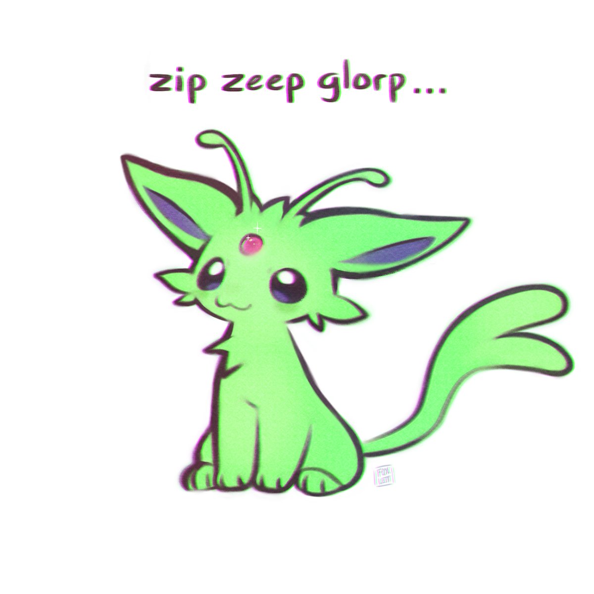 f0xlett's tweet image. alien espeon 👽
