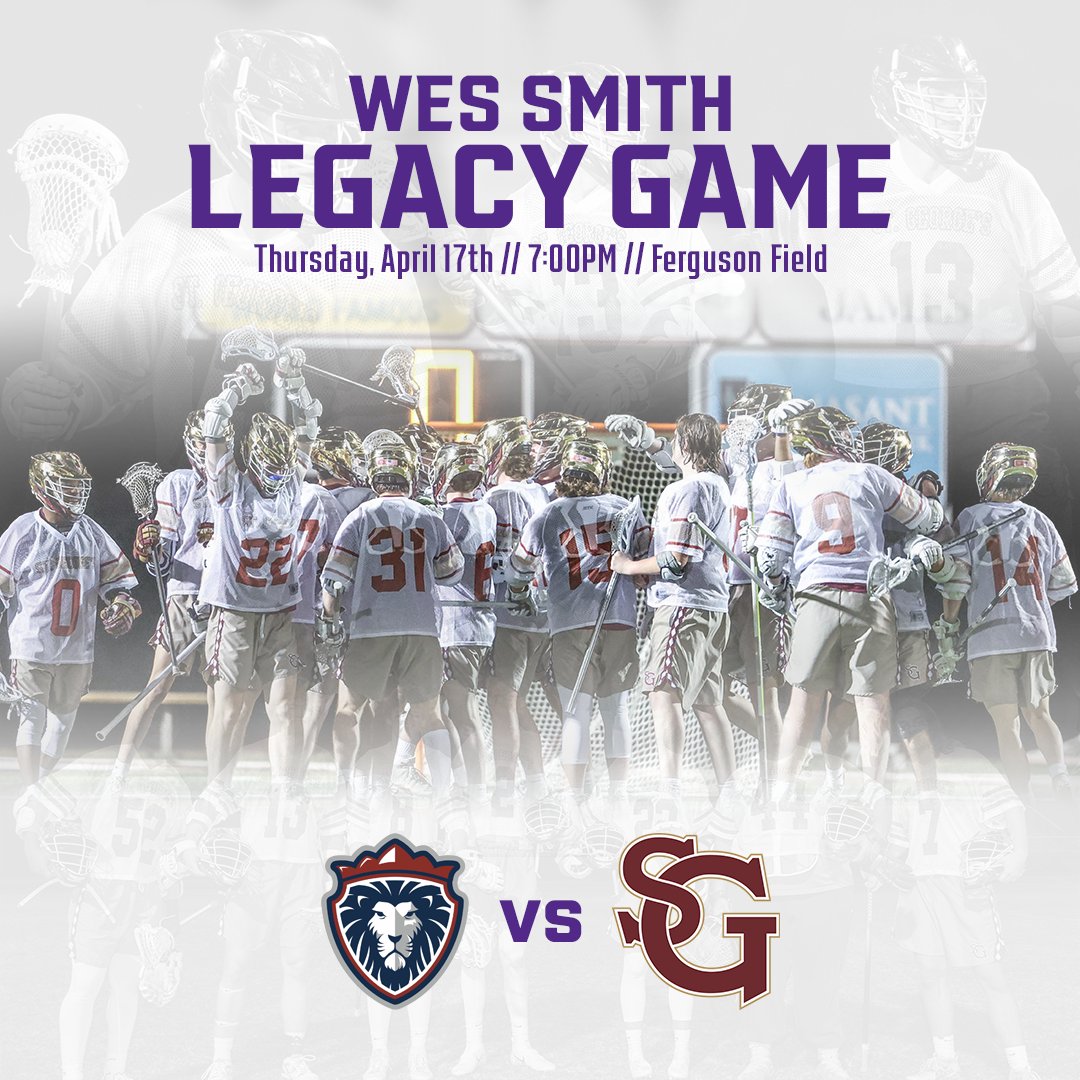 Help the St. George's community celebrate the life and legacy of Wes at the second annual Wes Smith Legacy Game! Details are below:

Wes Smith Legacy Game
Regents vs St. George’s
Thursday, April 17th, 2025
Ferguson Field, 7:00PM

#GoGryphons #DERBY #LLW