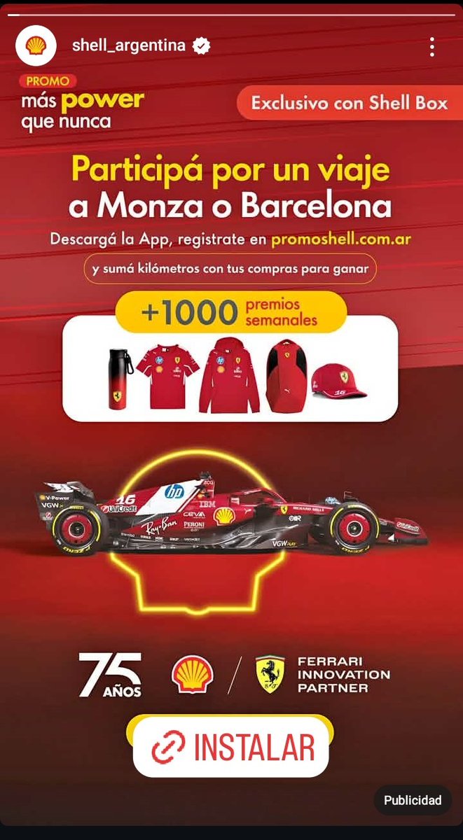Faranduleandof1's tweet photo. Publicidad de shell Argentina para viajar al Gran Premio de Monza o Barcelon 👀👀
#FrancoColapinto #ShellArgentina #GPMonza #GPBarcelona #F1 #Formula1 #Ferrari https://t.co/RxETsOYbVJ