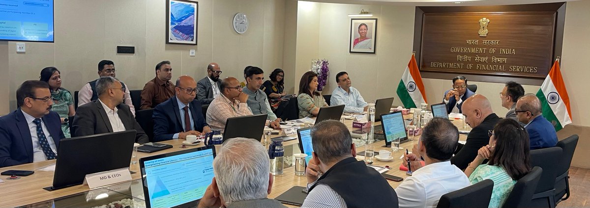 DFS_India's tweet photo. Secretary DFS held an interactive meeting with CEOs of all private sector life insurance companies today to discuss the key concerns, latest developments and way forward for the industry.  (1/2) https://t.co/l01ZyaGMWq