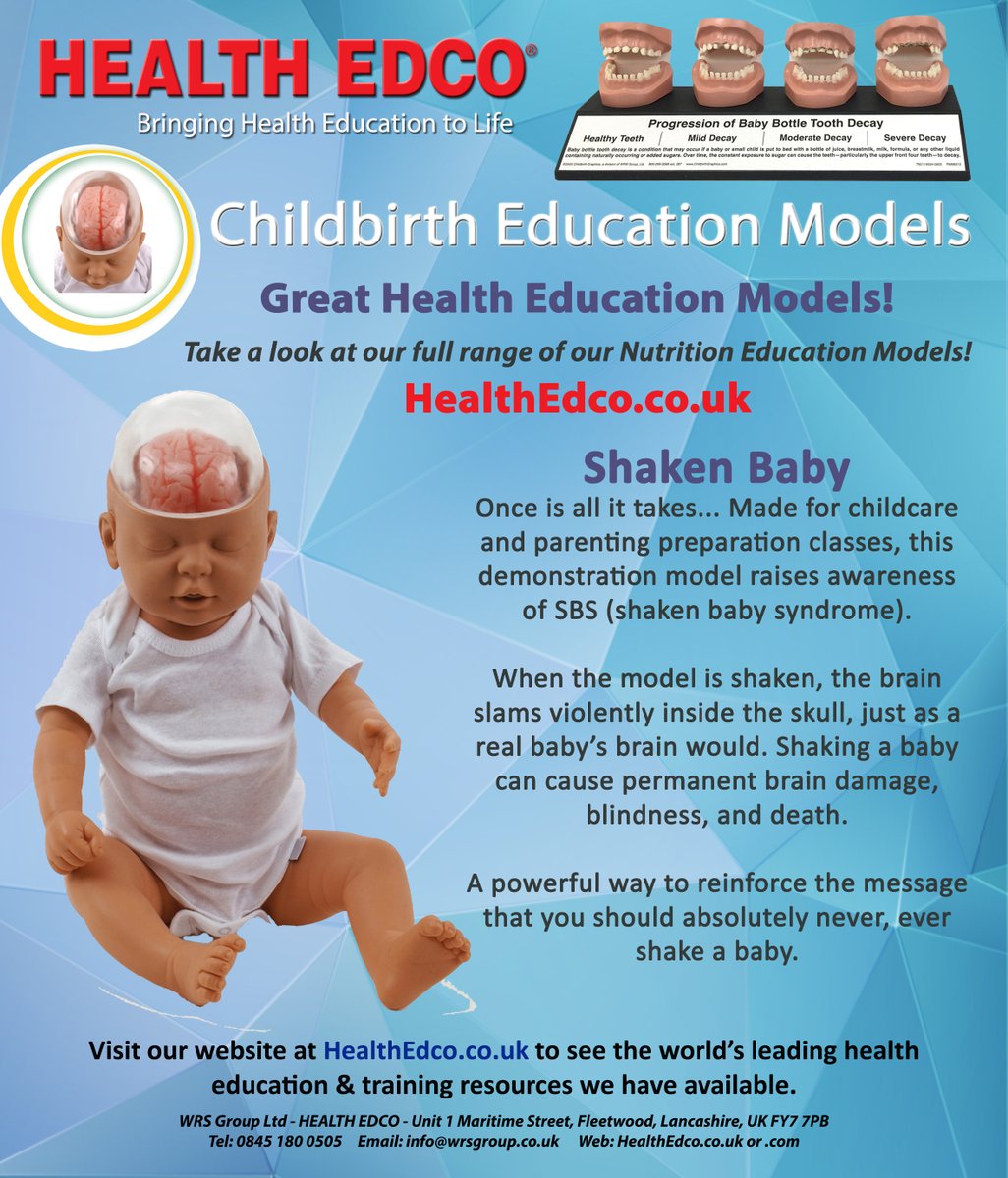 Best Seller!
Great  for childcare and parenting preparation classes, this demonstration  model raises awareness of SBS (shaken baby syndrome). healthedco.co.uk/53501-Shaken-B…