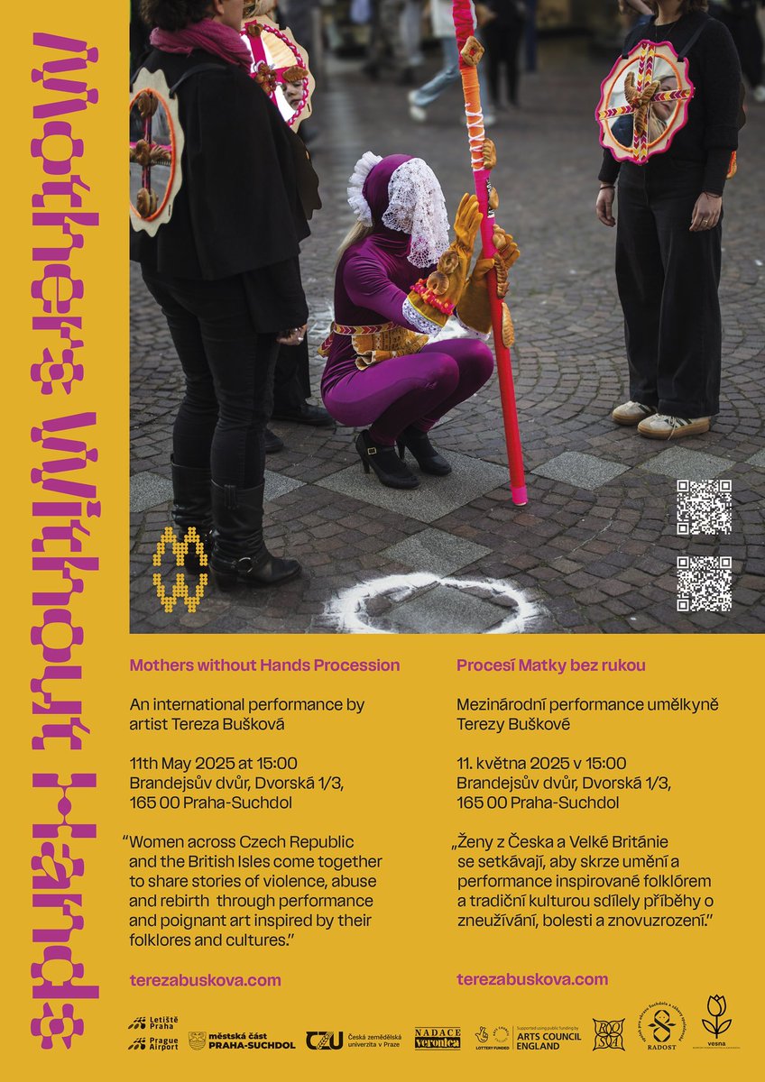 Join us for Mothers without Hands Procession / 11 May 15:00 / Brandejsův Dvůr / Prague-Suchdol, Czech Republic / This event is FREE and open to all 🙌 

motherswithouthands.wordpress.com