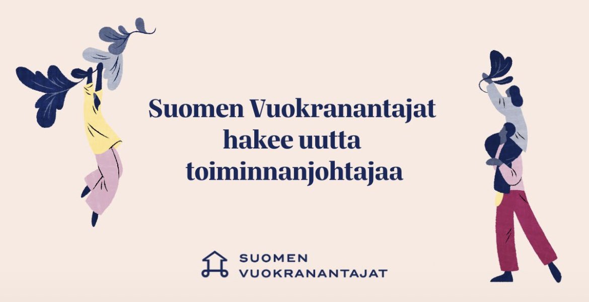 Dynaaminen Suomen <a href="/Vuokranantajat/">Vuokranantajat</a> hakee uutta toiminnanjohtajaa. 

Lue lisää ja vinkkaa mahdollisille hakijoille ⬇️

vuokranantajat.fi/uutiset/haemme…