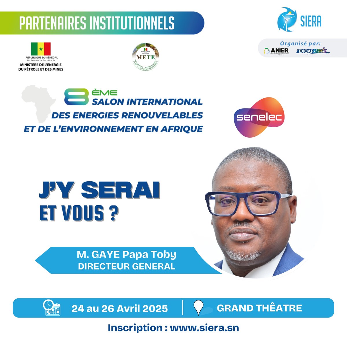 Siera2025's tweet photo. ⚡ @Senelec-L’officiel au #SIERA2025 !
💎 Découvrez comment le leader énergétique sénégalais intègre les renouvelables dans son mix.
📅 24-26 Avril
 📍Dakar
🔗 Infos : https://t.co/H32yd1cRTj
SIERA2025 #SENELEC https://t.co/GT1QnYZs8T