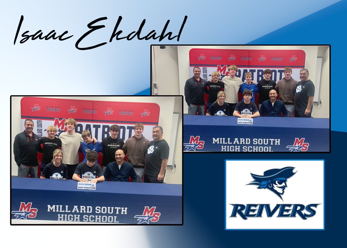 Millard South Activities (@mshsactivities) on Twitter photo Patriot Shoutout to Isaac Ekdahl who signed this morning with Iowa Western CC! He will continue his studies & wrestling for <a href="/ReiverWrestling/">IW Reiver Wrestling</a> next year! Isaac - We are proud of you! We are also excited to see you compete at the next level! <a href="/PatriotsWrestle/">Patriot Boys Wrestling</a> #MillardSouthFamily Patriot Shoutout to Isaac Ekdahl who signed this morning with Iowa Western CC! He will continue his studies & wrestling for <a href="/ReiverWrestling/">IW Reiver Wrestling</a> next year! Isaac - We are proud of you! We are also excited to see you compete at the next level! <a href="/PatriotsWrestle/">Patriot Boys Wrestling</a> #MillardSouthFamily