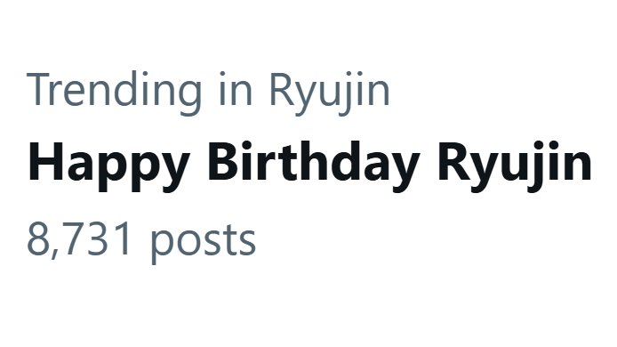 'Happy Birthday Ryujin' is currently trending with over 8K posts!

SPRING ANGEL RYUJIN
#ACEnterRyujinDay
#예쁜나이_스물다섯_신류진