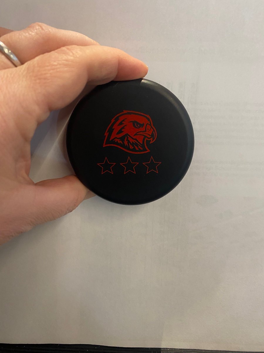 RyonErica's tweet photo. WHOOP WHOOP #portlandwinterhawks. Amazing game three last night. Congrats on the win, and looking forward to tonight's game. Thank you Team Captain Kyle, for tossing a puck to the seats behind the benches. I got my first 3-stars of the game puck. https://t.co/JtVIOjPb5C