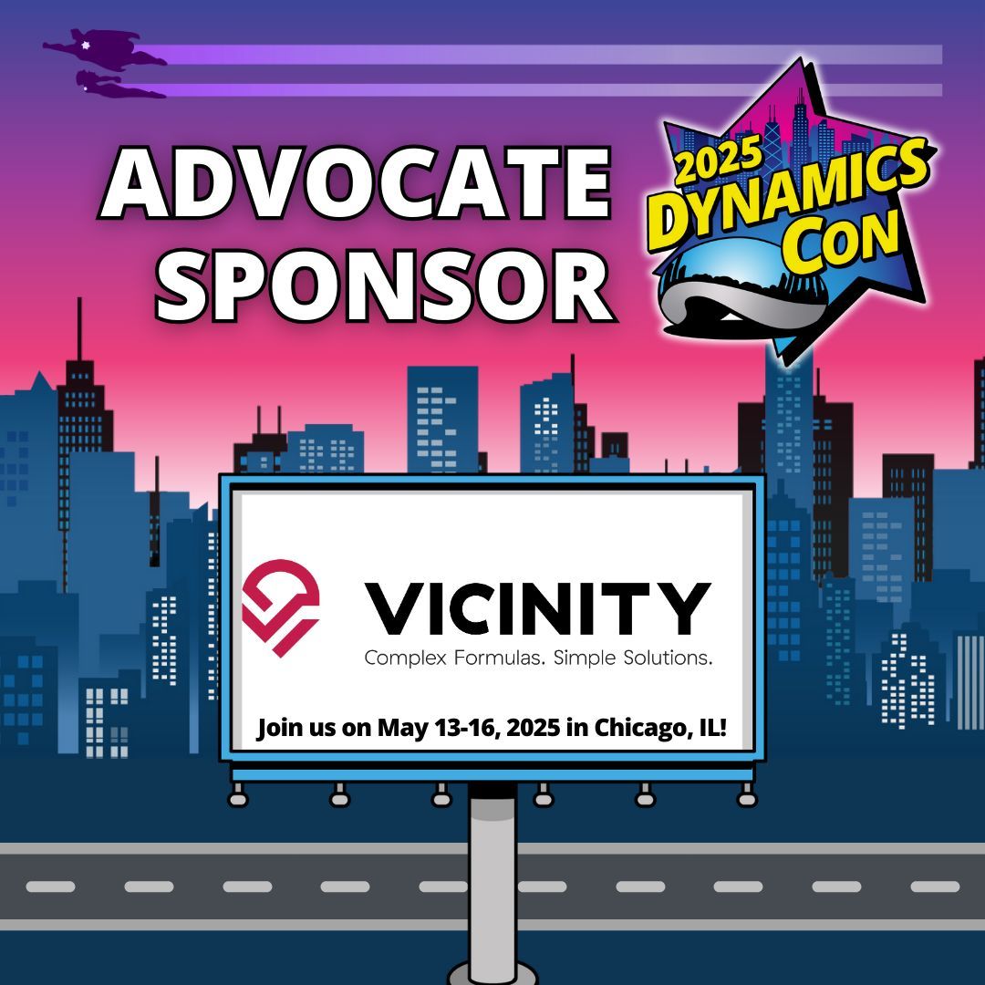 Vicinity_News's tweet image. Join us May 13-16 in Chicago for #DynamicsCon. You can find us at Booth 417. Learn more about #Batchprocessingsoftware, play Plinko for some fun prizes or just swing by to say hi.
Use our code VicinityInvite15 for a 15% discount on your registration.
buff.ly/A37Peoj