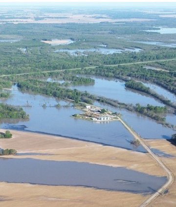 My shop was built in the 70’s. Never flooded until 2011. Went under 4 more times in the next 8 years. In 2019 I built a levee. This is the first time it’s been tested.  So far it’s holding.