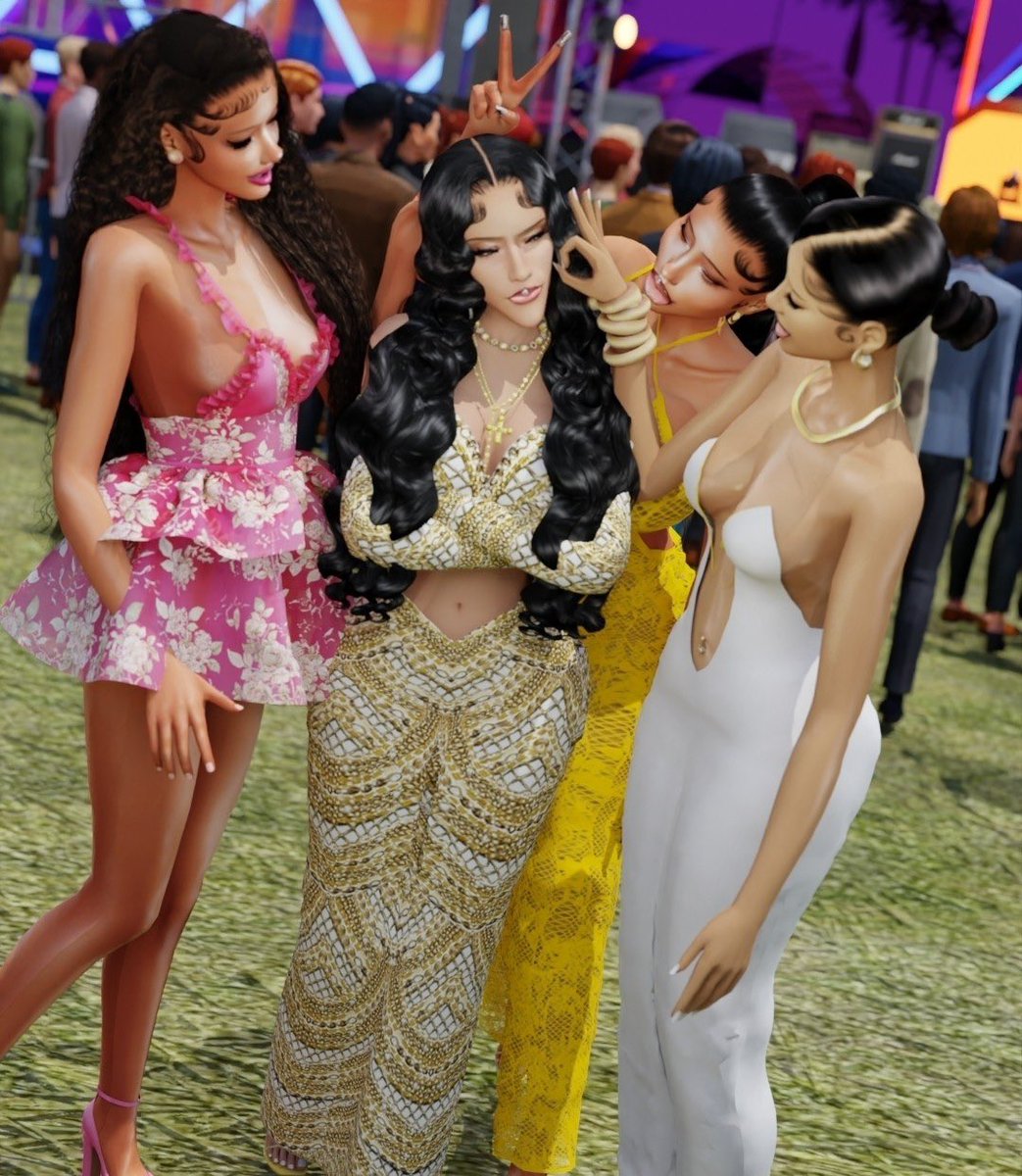 Petites retrouvailles entre quelques baddies avant la réelle réunion🤫 vos B🅰️DDIES préférés profitent de leur séjour pour le tant attendu festival COACHELLA☀️🎉 #BADDIESWESTSIMS