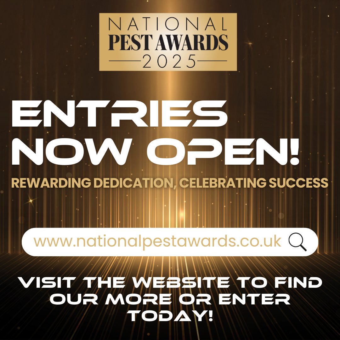 🏆 Previous winners say the National Pest Awards helped boost their profile and open new doors in the industry.

Now it’s your turn: Entries for 2025 are officially OPEN!
Explore the categories and enter today
 nationalpestawards.co.uk

#PestAwards #PestControl