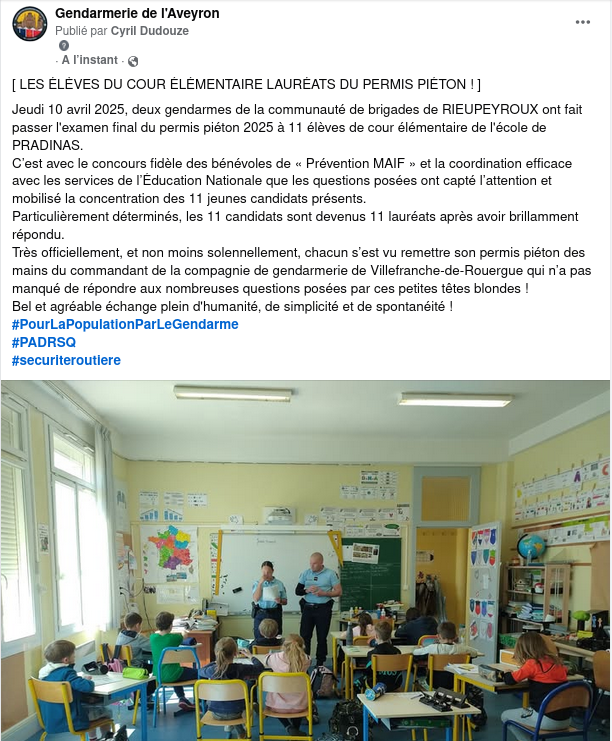 Gendarmerie de l'Aveyron (@gendarmerie_012) on Twitter photo 