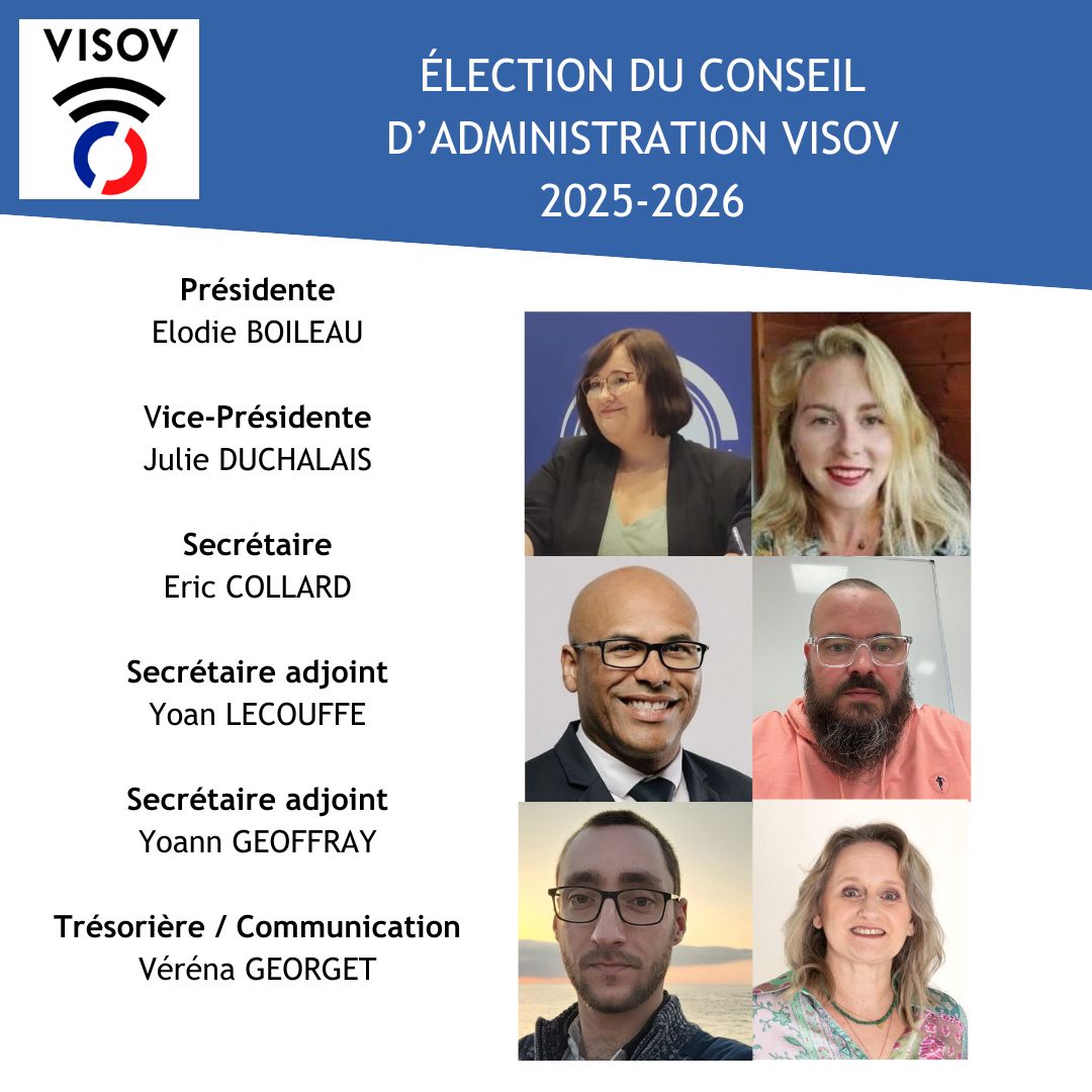 📣 Suite à notre AG, le nouveau CA de VISOV est en place !
Merci à Morgan Loussouarn &amp; Gérald Defoing qui terminent leur mandat et bienvenue à Yoan Lecouffe et Yoann Geoffray qui nous rejoignent, ainsi qu'à Loïc Royer, qui sera chargé de mission auprès du CA.
#VISOV #MSGU