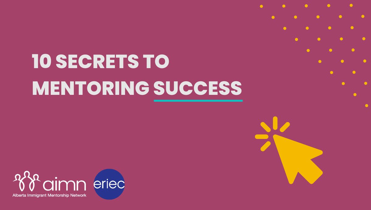 What are the secrets to mentoring success?
• Keep the focus on your mentee.
• Challenge your mentee.
• Hold each other accountable.

Learn more about being a successful mentor in the full article!

aimn.ca/resources/secr…

#AlbertaMentorship #MentoringMatters #ABMentorship