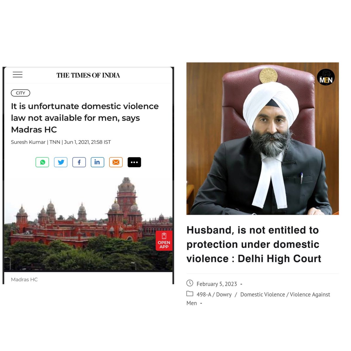 He broke. He was hurt, He  cried 
But the law said: “You’re a man.”
Madras HC saw the flaw.
Delhi HC sealed the fate.
#MenToo #StopGenderBias #DomesticViolence <a href="/NyayPrayaas/">NYAY PRAYAAS FOUNDATION</a> #NyayPrayaas4Men