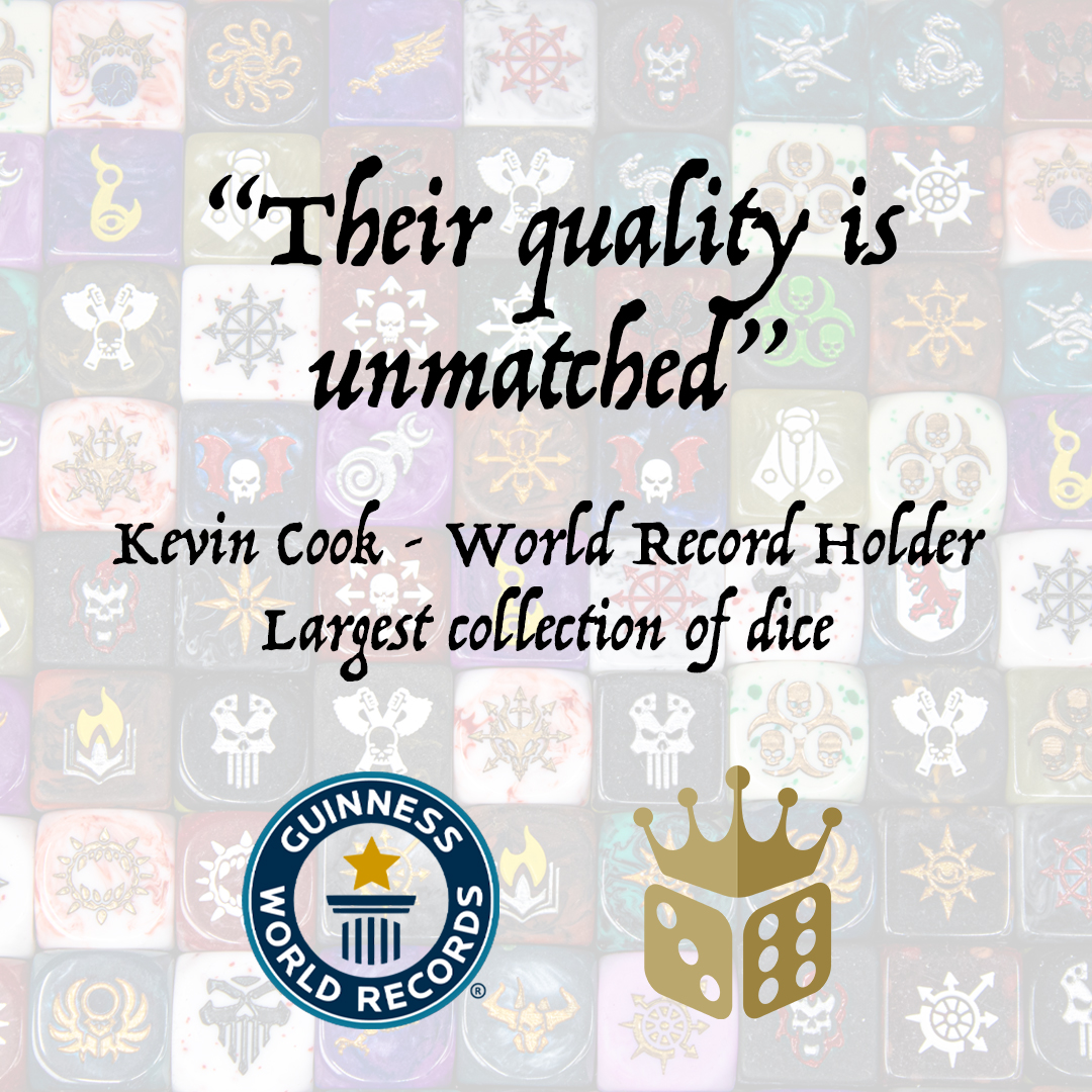 Baron Of Dice (@baronofdice) on Twitter photo Recently we had Kevin Cook reach out to us and procure a huge selection of dice. The official Guinness World Record Holder for the Largest Collection of Dice had plenty of nice things to say! 
Y'all heard it here first - Baron of Dice is unmatched! 👑 Recently we had Kevin Cook reach out to us and procure a huge selection of dice. The official Guinness World Record Holder for the Largest Collection of Dice had plenty of nice things to say! 
Y'all heard it here first - Baron of Dice is unmatched! 👑