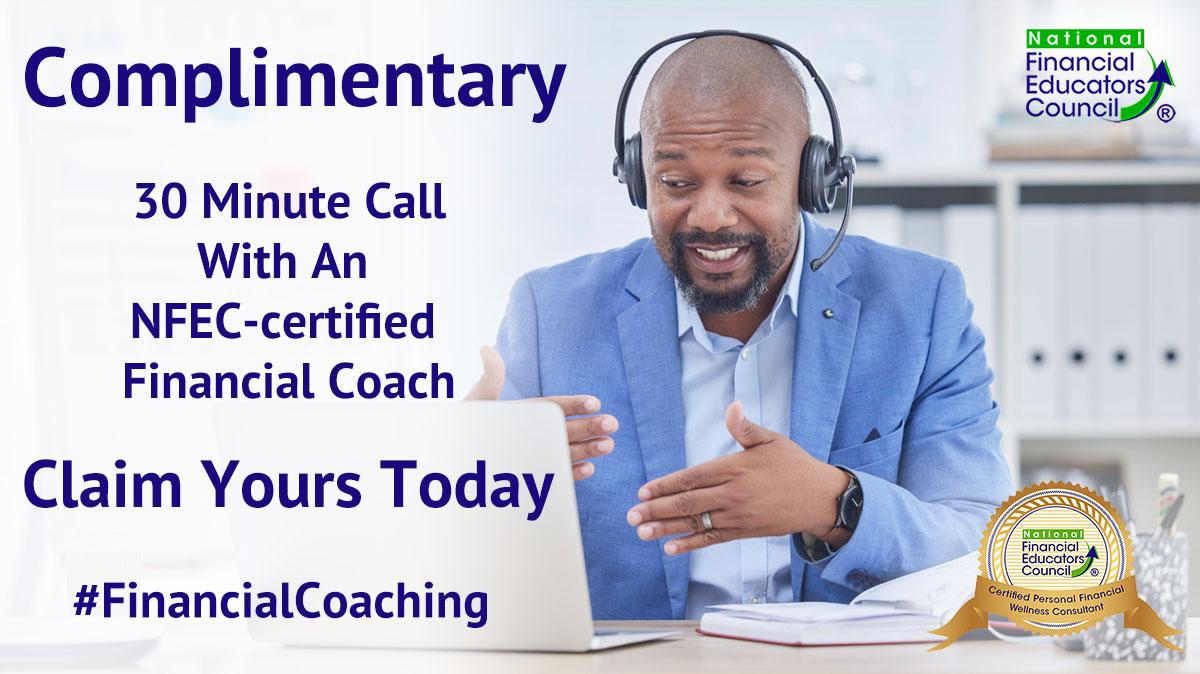 NFEC_FinEdu's tweet photo. Looking to improve your financial situation? Turn to NFEC certified financial coaches. Everyone located in the U.S. qualifies for a complimentary 30 minute phone consultation. https://t.co/SzGyt5GP0X #NFEC #FinancialCoaching #CPFWC https://t.co/1x8Z0MUCpH