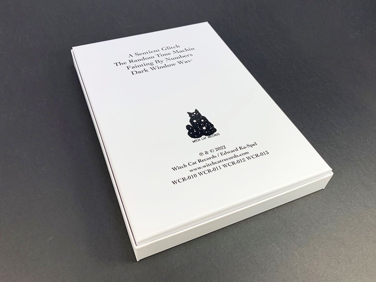 Have more than 1 cassette in a series? We can help! 
Check out these 4 cassette boxsets we did for 'Edwar KaSpel - The Quarantine Tapes Vol. 2'
We printed on the lid and base of these boxes with a black ink, the artwork is so cool!