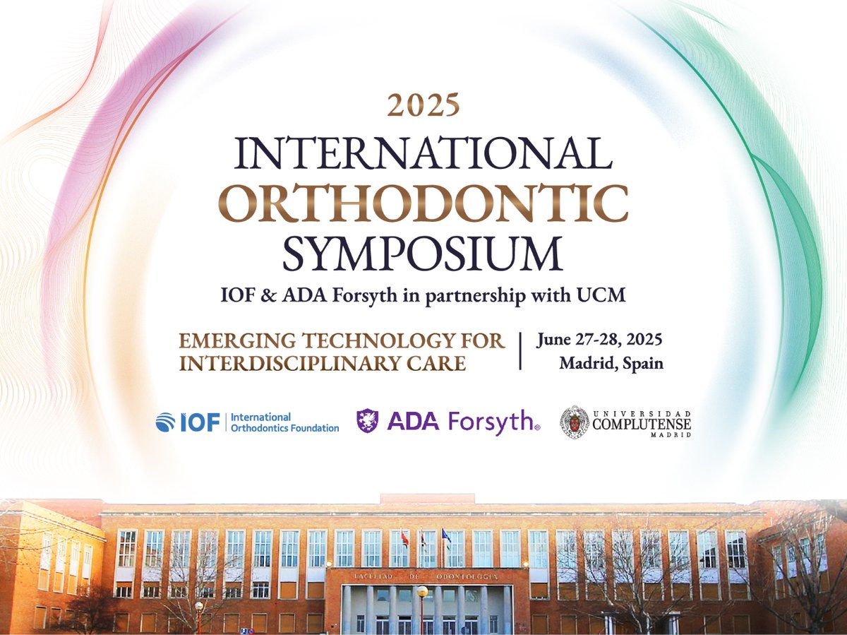ForsythResearch's tweet image. We hope you will join the ADA Forsyth Institute and the International Orthodontics Foundation for 2025’s International Orthodontic Symposium! IOS will take place on June 27-28, in Madrid, Spain. Virtual registration is also available!
Register here: iofglobal.org/2025ios
