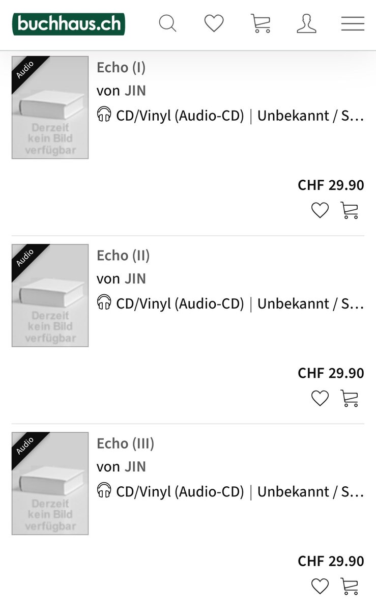 bts_swiss_army's tweet photo. 🇨🇭[#ECHO by #JIN Swiss Preorder Links]🇨🇭

~ Buchhaus ~

Buchhaus is now selling all 3 physical Versions of #ECHO by #JIN in their Online Shop for 29.90 CHF!

Buchhaus:

🛍️Ver 1: https://t.co/aNMz8RPYdJ

🛍️ Ver 2: https://t.co/Qk2mgvr1SL

🛍️ Ver 3: https://t.co/HMPHok5pvp https://t.co/hVmDjAU7jO
