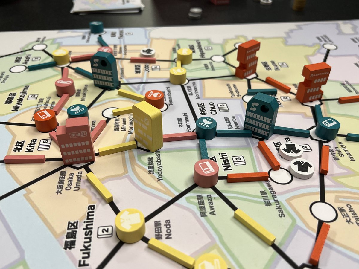 garykac's tweet photo. リゴレの「新宿」ボードゲーム用の大阪マップを試作中です。
I'm experimenting with an Osaka map for Rigoler's Shinjuku boardgame.

映一郎さんはこの地図を気に入ってくれるだろうか…
I wonder if Eiichirou-san would like this map...

@rigoler_ @eiitirou https://t.co/EePVcCj9wH