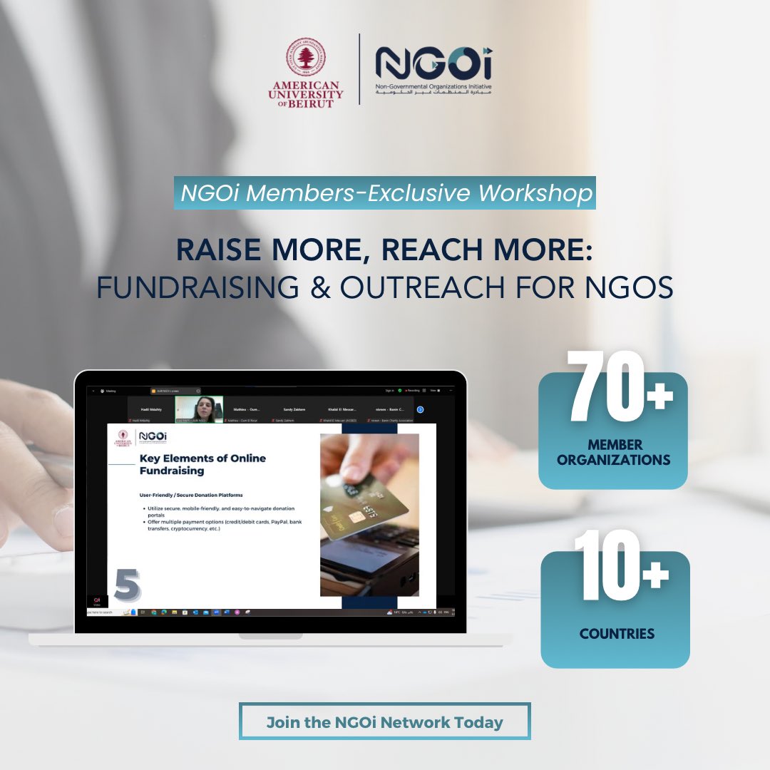 ghiaub's tweet photo. 🔻As part of NGOi’s new membership experience, #NGOi brought together 70+ member #organizations from 10 #MENA countries in a members-exclusive workshop to explore smart, cost-effective approaches to #fundraising and outreach.
NGOi remains committed to offering a great journey to organizations that are part of its network.
👉 Explore other opportunities of the network & join us. 🔗https://t.co/xj26Zyr4yp