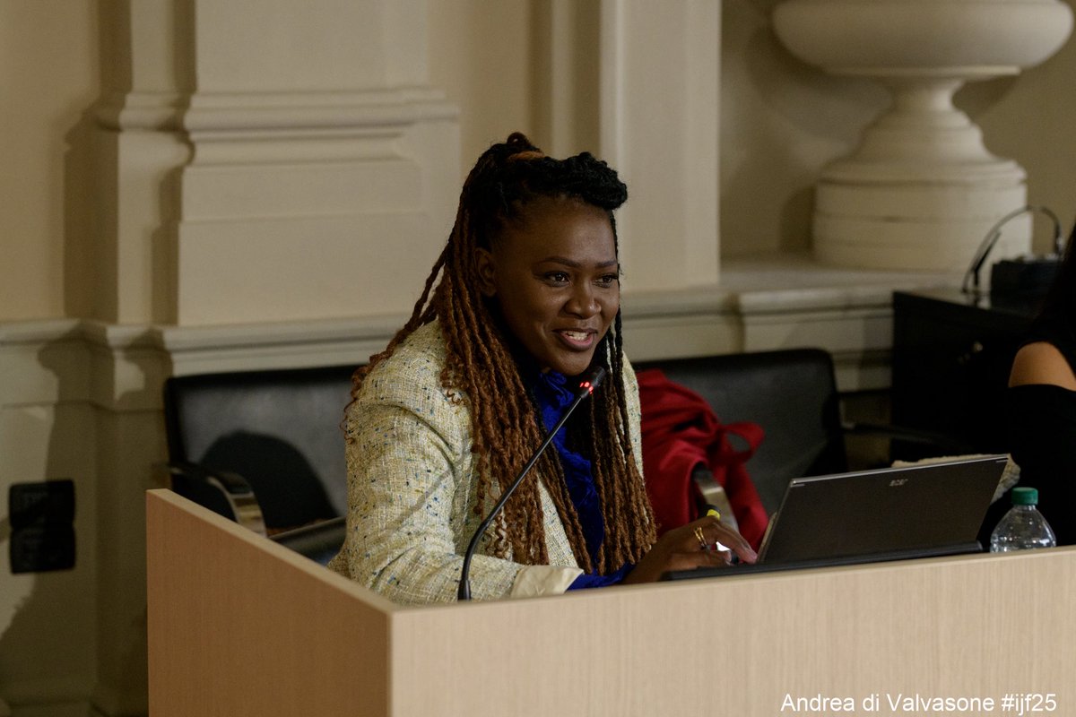 Kalusanzhi's tweet photo. From #Luanshya #Zambia to #Perugia #Italy. Just a girl still buzzing from a thought provoking discussion she just moderated at the @journalismfest #IJF2025. Women are building,leading and redefining platforms. Betting on us isn’t charity. It’s smart. #WomenInMedia #Storytelling https://t.co/abLuizvC59