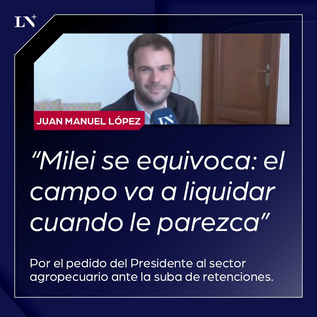 lanacionmas's tweet image. 🔹 El diputado de la Coalición Cívica opinó que "cada productor va a vender cuando necesite plata".

📌 En #MásNoticias en LN+