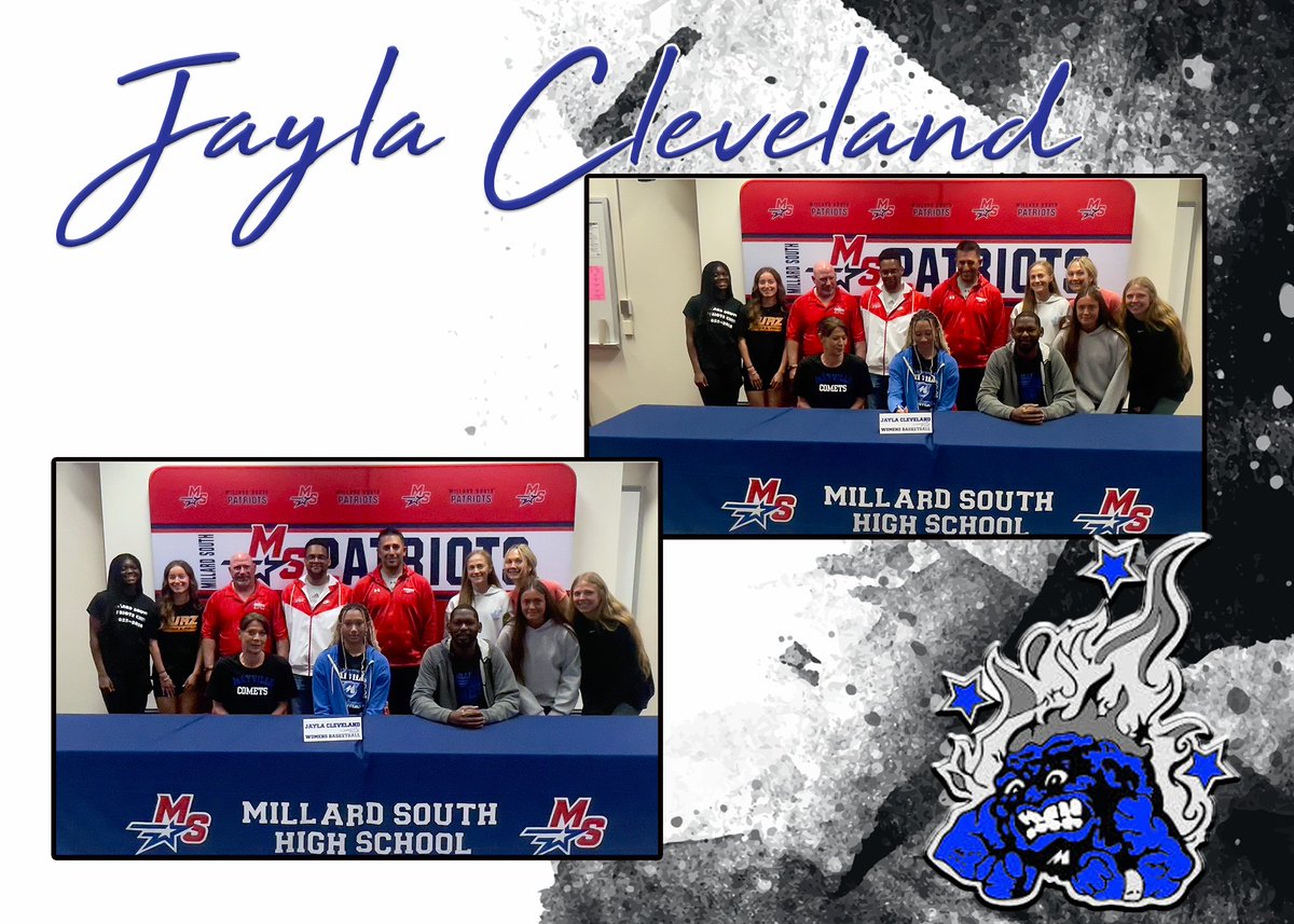 Millard South Activities (@mshsactivities) on Twitter photo Patriot Shoutout to Jayla Cleveland who signed this morning to continue her education and basketball career at Mayville State University! Way to go, Jayla! Good Luck next year! We cannot wait to see you compete for <a href="/CometsWBB/">Mayville State WBB</a> #MillardSouthFamily Patriot Shoutout to Jayla Cleveland who signed this morning to continue her education and basketball career at Mayville State University! Way to go, Jayla! Good Luck next year! We cannot wait to see you compete for <a href="/CometsWBB/">Mayville State WBB</a> #MillardSouthFamily