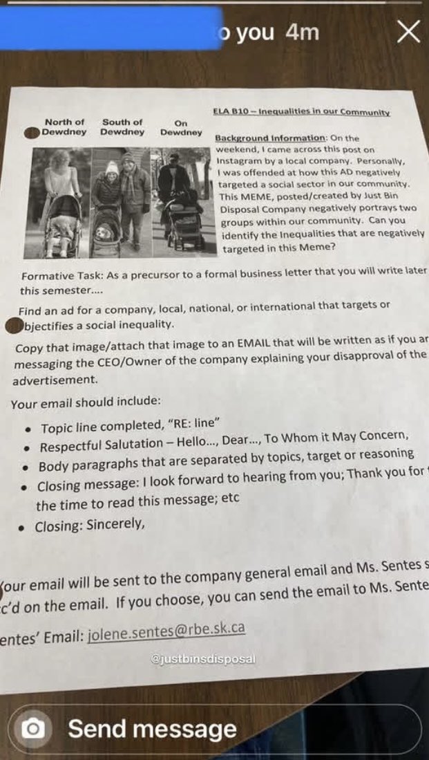 Throwback to 2022 when a Regina public school teacher was so offended by one of our memes she made all the students in her classroom write a complaint letter to us. Students protested, the assignment was cancelled, and we gave the entire class free merch.