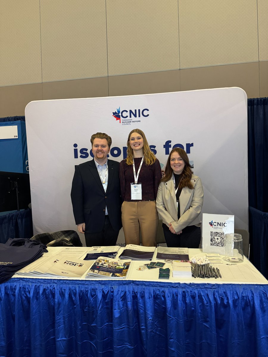 IsotopesCanada's tweet photo. The CNIC is excited to be taking part in the CNA trade show as an exhibitor, showcasing Canada’s isotope industry &amp; highlighting the role we play in supporting isotope innovation.

Come by exhibit #321 to say hello to the team &amp; pick up some swag from our member organizations! https://t.co/uHWS1WmMfY