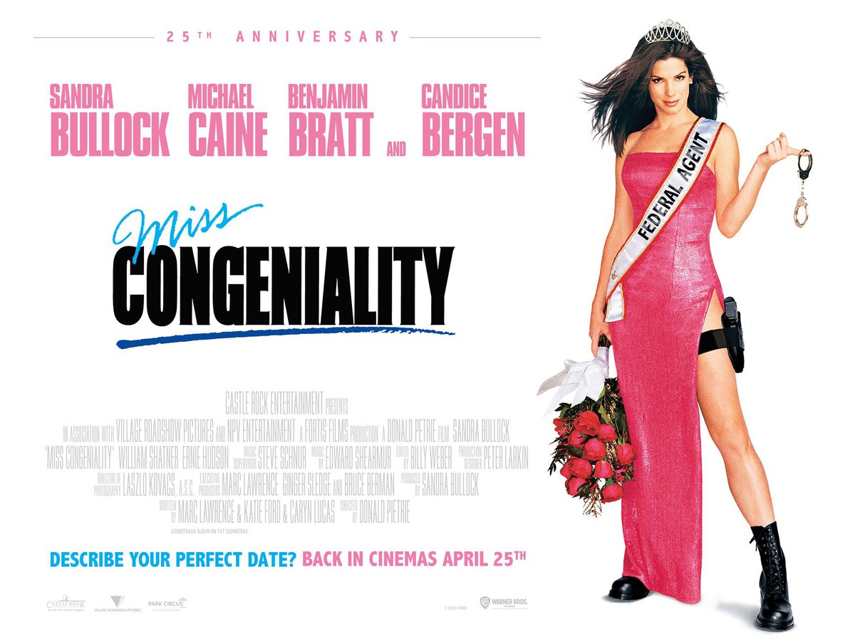 Miss Congeniality will be back in theaters for its 25th anniversary on April 25th.